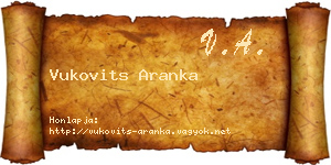 Vukovits Aranka névjegykártya